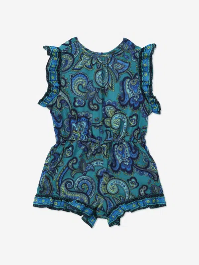 Zimmermann Kids'  Girls Patience Paisley Frill Playsuit In Blue