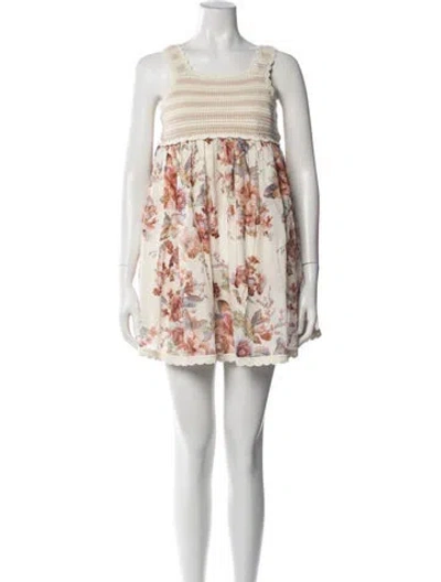 Pre-owned Zimmermann Kids' Girls' Pattern Printed Sleeveless Dress In Blue