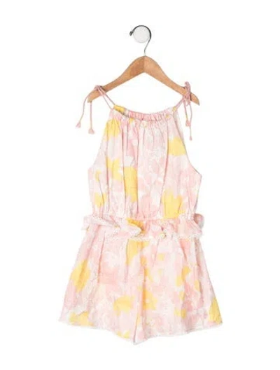 Pre-owned Zimmermann Babies' Girls' Pattern Printed Sleeveless Romper  W/tags In Pink