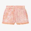 Zimmermann Girls Pink Cotton Paisley Print Shorts In Pink