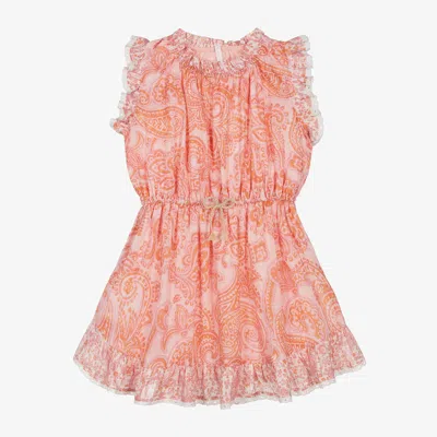 Zimmermann Kids' Girls Pink Paisley Cotton Dress