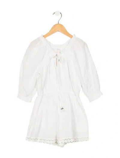 Pre-owned Zimmermann Kids' Girls Pleated Tie Closure Dress In White