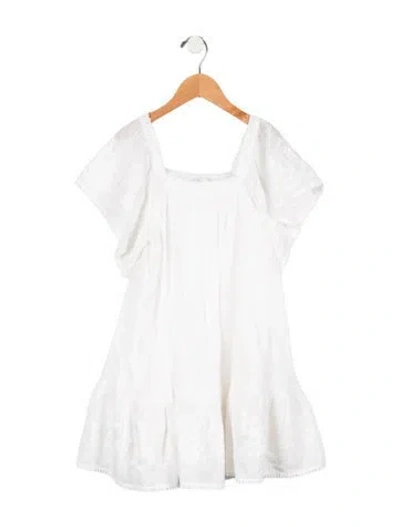 Pre-owned Zimmermann Kids' Girls Short Sleeve Dress In White