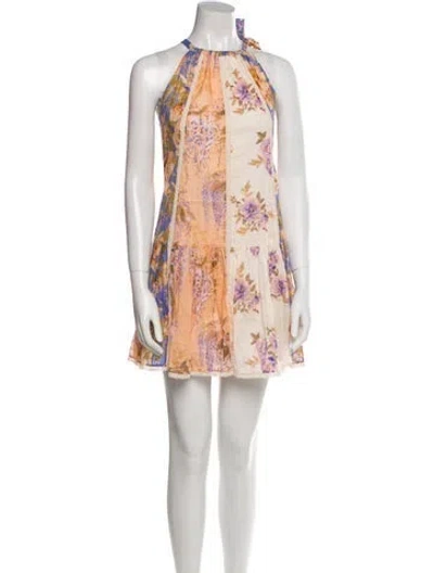 Pre-owned Zimmermann Kids' Girls' Sleeveless Floral Print Dress In Neutrals