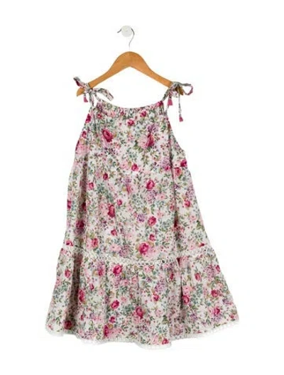 Pre-owned Zimmermann Babies' Girls' Sleeveless Floral Print Dress In White
