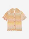 Zimmermann Girls Tallow Chevron Knit Polo Top