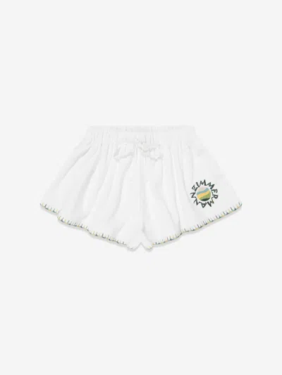 Zimmermann Girls Tallow Terry Shorts In White