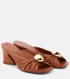 Zimmermann Gleam 75 Leather Mules In Brown