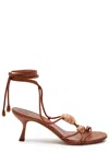 Zimmermann Gleam Embellished Leather Sandals In Brown