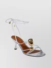 Zimmermann Gleam Sandal 65 With Decorative Metallic Sculpted Heel
