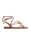 Zimmermann Gleam Strap-detail Flat Sandals In Brown