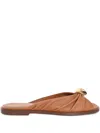 Zimmermann Leather Gleam Slides In Brown