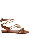 Zimmermann Gleam Strap-detail Flat Sandals In Brown