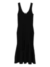 Zimmermann Paneled Ruffled Knitted Midi Dress In Black