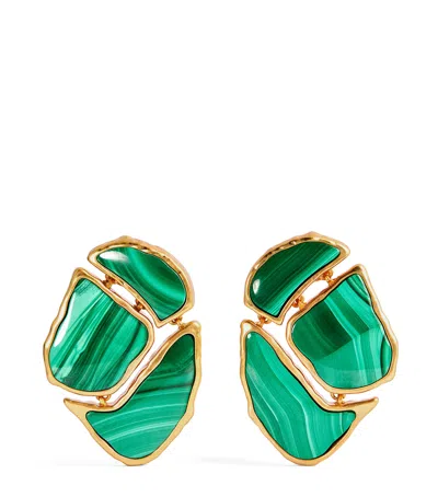 Zimmermann Gold-plated And Malachite Cracked Byron Earrings In Green