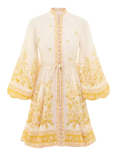 ZIMMERMANN GOLDEN BUTTONED MINI DRESS