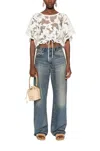 Zimmermann Golden Crochet Lace Top In Ivory In White