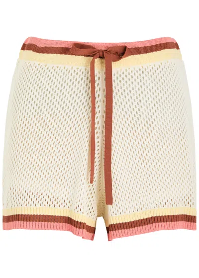 Zimmermann Golden High-rise Shorts In Multi