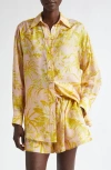 ZIMMERMANN ZIMMERMANN GOLDEN RELAXED SILK BUTTON-UP SHIRT