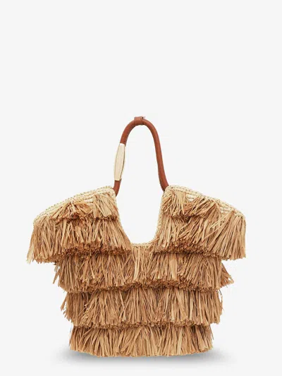 Zimmermann Golden Time Crossbody Bag With Fringe In Sand