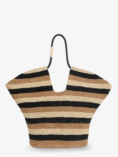 Zimmermann Golden Time Raffia Shoulder Bag In Sand