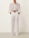 Zimmermann Golden Tuck Pant In Ivory In White