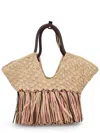 Zimmermann Womens Natural Goldentime Fringed Small Raffia Tote Bag In Brown