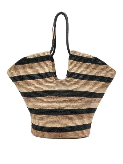 Zimmermann Goldentime Large Rafia Tote In Black