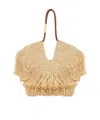 Zimmermann Goldentime Beoge Shoulder Bag With Adjustable And Removable Shoulder Strap And Fringed Details In Ra In Neutral