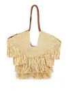 Zimmermann Goldentime Beoge Shoulder Bag With Adjustable And Removable Shoulder Strap And Fringed Details In Ra In Brown