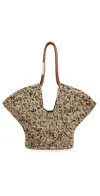 Zimmermann Goldentime Medium Embellished Leather-trimmed Raffia Tote In Neutral