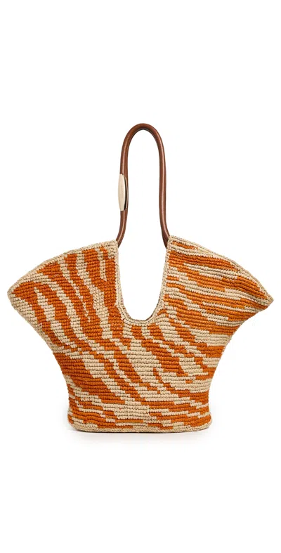 ZIMMERMANN GOLDENTIME MEDIUM TOTE ORANGE ZEBRA