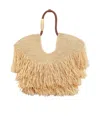 Zimmermann Goldentime Beoge Shoulder Bag With Adjustable And Removable Shoulder Strap And Fringed Details In Ra In Neutral