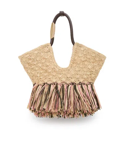 Zimmermann Goldentime Small Fringe Tote In Brown