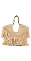 Zimmermann Goldentime Beoge Shoulder Bag With Adjustable And Removable Shoulder Strap And Fringed Details In Ra
