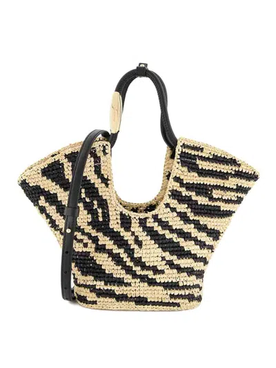 Zimmermann Goldentime Small Raffia Tote In Neutral