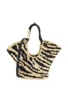 Zimmermann Womens Black Zebra Goldemtine Small Raffia Tote Bag In Black