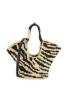 Zimmermann Goldentime Small Leather-trimmed Raffia-jacquard Tote