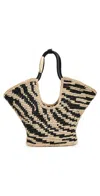Zimmermann Goldentime Small Leather-trimmed Raffia-jacquard Tote In Neutral