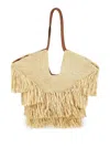 Zimmermann Goldentime Beoge Shoulder Bag With Adjustable And Removable Shoulder Strap And Fringed Details In Ra In Brown
