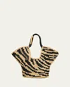 Zimmermann Goldentime Zebra Raffia Small Tote Bag