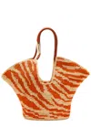 Zimmermann Womens Orange Zebra Goldentime Medium Zebra-pattern Raffia Tote Bag In Multi
