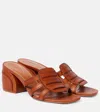 Zimmermann Goldie 65 Leather Mules In Brown