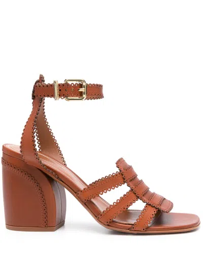 ZIMMERMANN GOLDIE LEATHER SANDALS