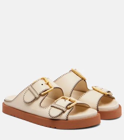 Zimmermann Goldie Leather Sandals In Neutral