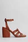 Zimmermann Leather Sandals With Block Heel And Open Strap In Brown