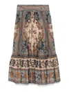 Zimmermann Ascension Silk Midi Skirt In Multi