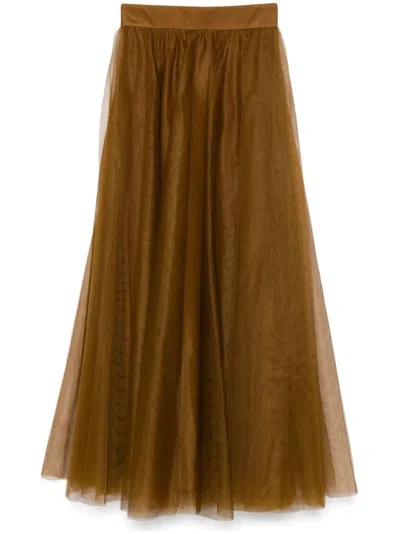 Zimmermann Gonna Lunga In Tulle In Haz Hazelnut