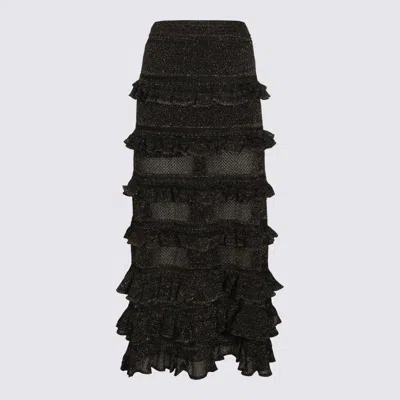 Zimmermann Metallic Black Cotton Skirt