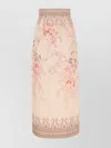 Zimmermann Tropical Floral Linen Pencil Skirt